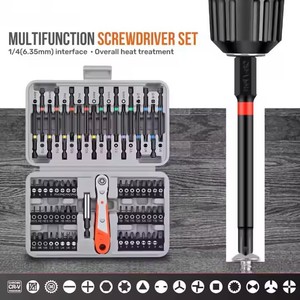 Jeu de 68 embouts de tournevis à tige hexagonale longue et courte et jeu de poignées à cliquet, embouts Torx de sécurité anti-effraction, étui rigide, manuel, OEM - Product Image 5