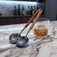 Cuillères à pâtes et soupes Saint-Bau de style français, en acier inoxydable avec manche effet bois, tendance, luxe léger et vintage