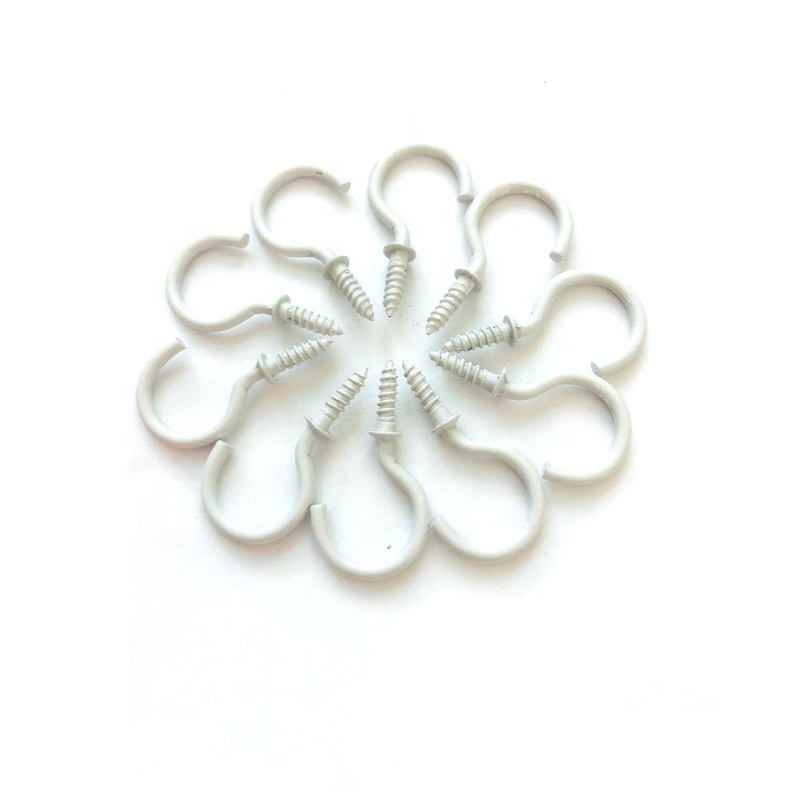 Placa 38mm Ganchos Cómoda Taza L Colgante Percha Taza Peg Blanco PVC elegir cantidad