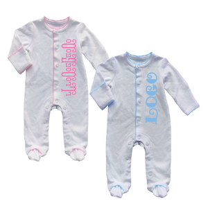 Monogramma bianco Picot Trim abbigliamento <span class=keywords><strong>per</strong></span> bambini ricamo personalizzato Set regalo <span class=keywords><strong>per</strong></span> bambino pagliaccetto <span class=keywords><strong>per</strong></span> neonato Peter Pan collare tutina <span class=keywords><strong>per</strong></span> bambina - Product Image 3