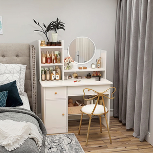 Muebles Modernos <span class=keywords><strong>para</strong></span> Dormitorio de Estilo Chino, <span class=keywords><strong>Tocador</strong></span>/Cómoda/<span class=keywords><strong>Mesa</strong></span> de Baño/<span class=keywords><strong>Mesa</strong></span> de Vanidad con Espejo LED Iluminado, Panel <span class=keywords><strong>para</strong></span> Sala de Estar - Product Image 1