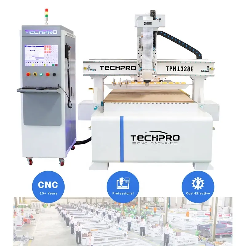 Linearer automatischer Werkzeug wechsler ATC-CNC-Fräsmaschine CNC-Holz maschine mit 10 Werkzeug bits