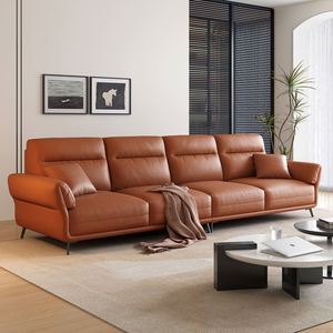 Sofá Recto para Sala de Estar Pequeña, Sofá de Cuero Suave Minimalista Italiano, Juego de Sofás de Cuero Ecológico para el Hogar - Product Image 1