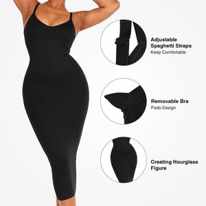 Hexin Verified Pro Custom Logo Midi <span class=keywords><strong>Dress</strong></span> Casual Solid Summer Party Lápiz Vestidos de verano para mujeres Modest Long Elegant Dresses - Product Image 2