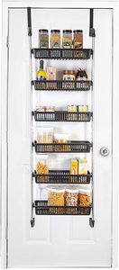 Moderno sei ripiani sopra la porta scarpe varie appeso bagno organizzatore doccia Rack ripiano con gancio - Product Image 3