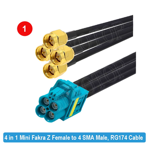 <span class=keywords><strong>RSBG</strong></span> Typ 4-in-1 Mini FAKRA auf 4 SMA Stecker/Buchse Verbinder RG174 Koaxialkabel 50 Ohm DC-6GHz 335V Max - Product Image 2