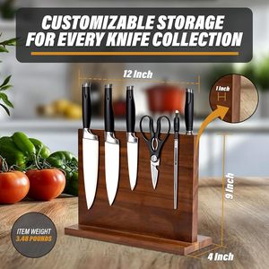 Mạnh mẽ Keo Gỗ Magnetic <span class=keywords><strong>Knife</strong></span> <span class=keywords><strong>block</strong></span> chủ với tăng cường nam châm lưu trữ nhà bếp dao kéo tổ chức - Product Image 2