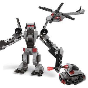 Grosir Pabrik LELE BROTHER pendidikan mainan konstruksi <span class=keywords><strong>3</strong></span> 1 Robot pesawat tangki 3D Model merakit blok bangunan Set - Product Image 1