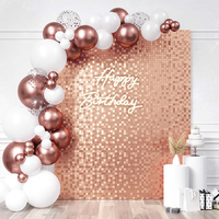 Fournitures de mariage KLS, décoration de fête d'anniversaire, panneau hexagonal en paillettes rose or, toile de fond scintillante, mur scintillant, 30x30cm, plastique acrylique