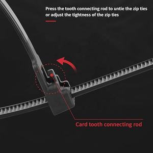 100 قطعة من روابط الكابلات القابلة للتعديل والتحرير من الصين، روابط سيليكون بسعر منخفض 7.6*150 مم، عينات مجانية من مادة النايلون - Product Image 4