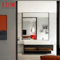 Ensemble de meubles de chambre d'hôtel en bois massif moderne IDM, lit double/grand lit/king size, canapé écologique, usage commercial pour appartement
