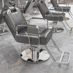 Chaise de barbier inclinable et réglable en hauteur, design moderne haut de gamme, multifonctionnelle avec revêtement en cuir chaud pour salon de beauté et spa - Product Image 4