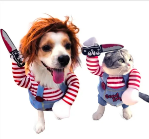 Qbellpet Groothandel Hot Selling Grappige Huisdier Chucky Hond Kleding Schattige Pop Met Een Mes Halloween Hond Kostuum - Product Image 2