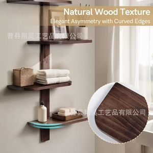 Wooden <b>Wall</b> <b>Mounted</b> <b>Shelf</b> 4 Tier 31.9in H Floating Storage Rack For Living Room Home Decor - Product Image 5