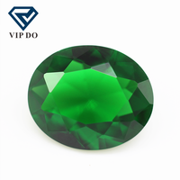 Vente en gros de pierres précieuses en verre cristal K9 de couleur vert émeraude, taille riche, forme taillée à facettes, pierres en vrac, pierres synthétiques en verre émeraude verte