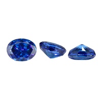 Pierre principale de bague en zircon bleu poli, taille fleur de glace, forme ovale, haute teneur en carbone, qualité Gem 9A, vente en gros