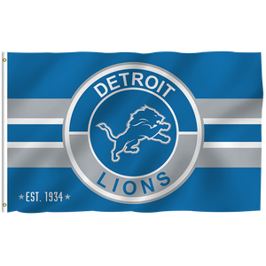 Haute qualité 3x5ft pour NFL Football Team Bannières de conception personnalisées pour <span class=keywords><strong>Detroit</strong></span> Lions Drapeaux 100% Polyester Stock pour toutes les équipes - Product Image 1