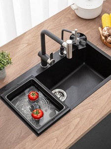 อ่างล้างจานครัวแบบฝังเดี่ยว สแตนเลสนาโน ผลิตด้วยเครื่องจักรสมัยใหม่ พร้อมไฟ LED อัจฉริยะ ดิจิตอล และระบบน้ำตก - Product Image 3