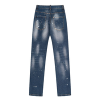 Jeans pour hommes sur mesure, en coton denim, coupe slim, déchirés, vintage, imprimés, patchwork, streetwear décontracté, fabricant de haute qualité
