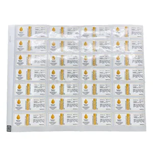 Печать на заказ Золотая фольга Водонепроницаемый Виниловый Логотип Этикетка для упаковки синтетическая бумага наклейка для косметики