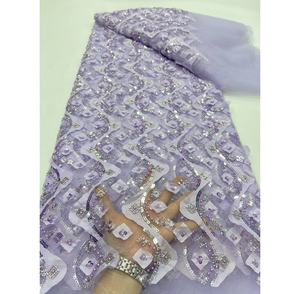 Tissu Dentelle de <span class=keywords><strong>Luxe</strong></span> Tissu Brocart En Dentelle De <span class=keywords><strong>Luxe</strong></span> De Haute Qualité Cordon Français Blanc Perlé Tulle Tissu - Product Image 3