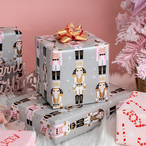 Nutcracker Pattern Gift Christmas Wrapping <b>Paper</b> Double-Sided Art <b>Paper</b> for Holiday <b>Packaging</b> - Product Image 2