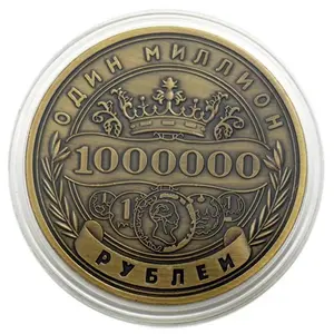 Популярная 2D 3D металлическая сувенирная монета с золотым серебряным покрытием