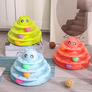 Jouet à roue tournante Youcheng pour chat, 3 niveaux, coloré, interactif, pour animaux de compagnie - Product Image 2