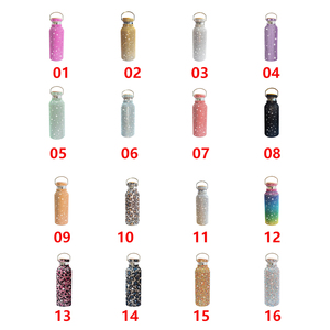 Botella de agua de acero inoxidable con diamantes de imitación brillantes para mujeres y niñas, cadena con tapa de diamante, vaso de vacío - Product Image 6