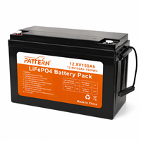 PATTERN 12.8V 150Ah 1920Wh IP65 Su Geçirmez Derin Deşarjlı LiFePO4 Akü Paketi, Şebeke Dışı Kabin Ev Güneş Enerjisi Depolama Aküsü için