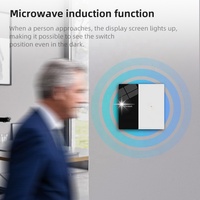 Interrupteur mural intelligent Alexa OEM Tuya WiFi avec panneau de contrôle d'éclairage, affichage LED, contrôle à distance via application, normes EU/UK