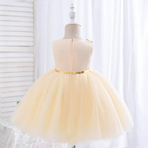 Abiti da Cerimonia Senza Maniche per Ragazze, Giallo e Blu, con Ricami Formali per Feste, Balli di Fine Anno e Matrimoni, con Chiusura - Product Image 4