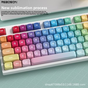 Ensemble de touches de clavier colorées de haute qualité Red Burst, compatibles avec G Pro X Superlight <span class=keywords><strong>Razer</strong></span> BlackWidow 68, touches dégradées - Product Image 3