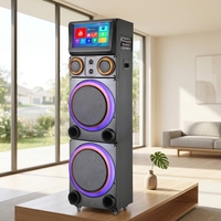 Sistema de Sonido para Fiestas con Pantalla Táctil Android, Micrófono Inalámbrico, Altavoz PA para Karaoke de 15 Pulgadas, Portátil para Exteriores, RGB
