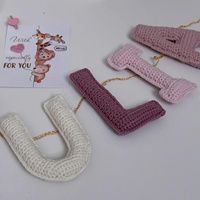Guirlande murale de lettres en peluche personnalisées au crochet, guirlande de lettres en peluche faites à la main, jouet de décoration pour la maison