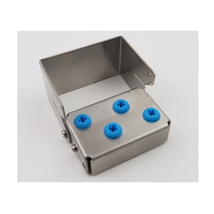 ที่วางหัวกรอฟันพร้อมวงแหวนซิลิโคน บล็อกกรอฟันสแตนเลส 4 รู 6 รู 8 รู - Product Image 2