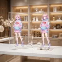 HanXin Ensemble de supports en acrylique personnalisés pour figurines d'anime, à assembler soi-même par découpe laser, décoration de bureau, vente en gros, fournisseur d'usine