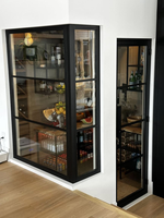 Porte française en acier et verre pour l'intérieur de la maison, à ouverture manuelle, finition