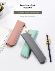 Tas Pensil Kulit Vintage dengan Sentuhan Usang, Penutup Ritsleting, Logo Dapat Disesuaikan, Cetak UV, Desain Portabel, Untuk Sekolah dan Kantor - Product Image 1