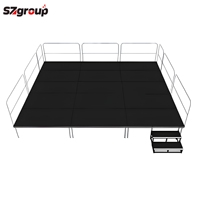 Podium de scène en aluminium, robuste, avec garde-corps de sécurité de luxe, scène portable pour cérémonies de mariage et événements