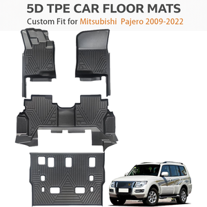 Alfombrillas de coche de alta resistencia, impermeables, ecológicas, para todo tipo de clima, personalizadas para Mitsubishi Pajero 2009-2022, volante a la izquierda, TPE 5D. - Product Image 1