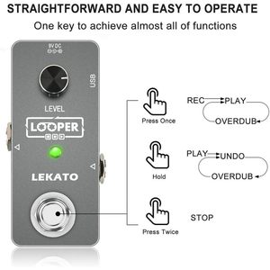 Pédale de looper pour guitare Lekato, temps de looping de 5 minutes avec prise en charge USB pour guitare électrique - Product Image 2
