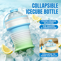 Gobelet à glaçons pliable en silicone de qualité alimentaire, compatible lave-vaisselle, style sportif, portable pour les voyages en plein air et la fabrication de glaçons