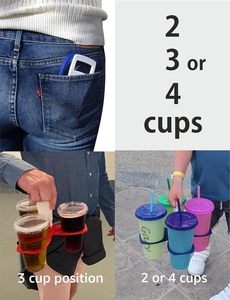 Portavasos Plegable Reutilizable de Plástico para 4 Vasos, para Llevar Bebidas, Cerveza, Café, Refrescos, Ideal para Festivales, Eventos Deportivos - Product Image 4