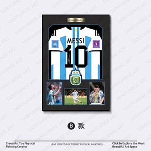 Cornice per Foto di Calcio in Jersey, Decorazione da Parete 3D per Camera da Letto, Quadro Decorativo <span class=keywords><strong>Lionel</strong></span> Messi in Lega di Alluminio - Product Image 6