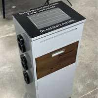 Boîte aux lettres solaire avec lumière LED, étanche, en fer, verrouillable, pour villa et jardin
