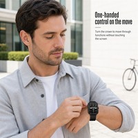 Montre connectée pour homme, écran rectangulaire AMOLED de 1,93 pouce, 368 x 448, couronne rotative, appel BT