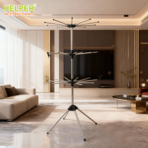 Baby <b>Clothes</b> Drying <b>Rack</b> Foldable Telescopic Standing Rotatable Windproof Multi Functional Floor Standing <b>Clothes</b> <b>Rack</b> - Product Image 2