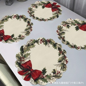 Manteles Individuales Redondos de Tierra de Diatomeas con Diseño de Cascanueces Navideño, Duraderos, Decorativos para Cocina y Comedor, Resistentes al Calor y a las Manchas - Product Image 2