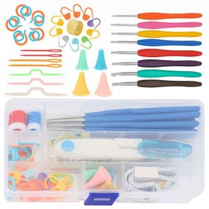 High Quality Square Shape Crochet Knitting Craft Set Plastic Yarn Tool Accessories Multi Size <b>Hook</b> Needle Beginner Sewing - Product Image 1